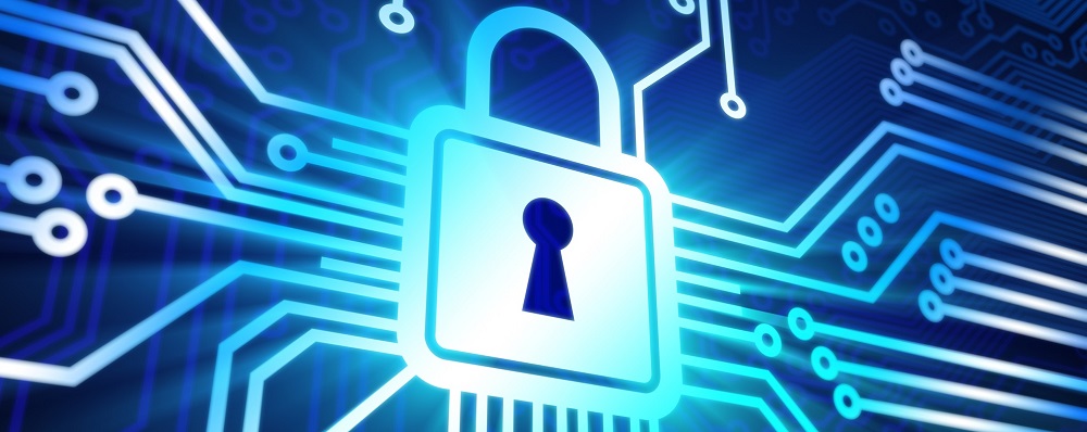 lock with technology background