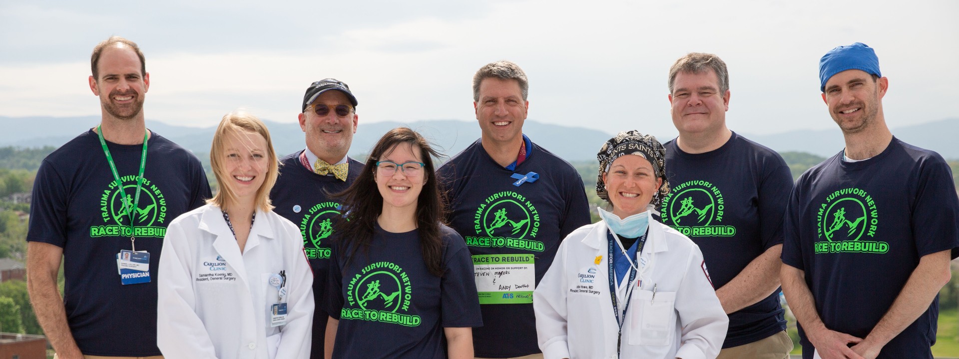trauma team standing outside