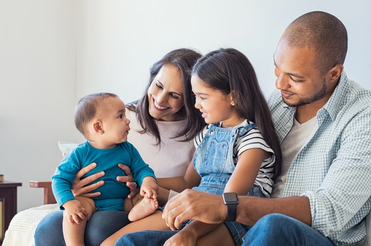 Life changes - family on couch