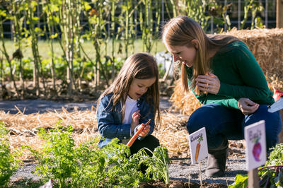 Mother and daughter at Morningside Urban Farm.