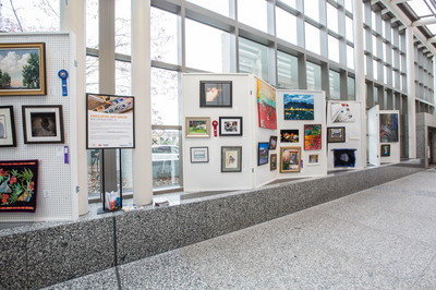 The Carilion Employee Art Show exhibit at CMRH.