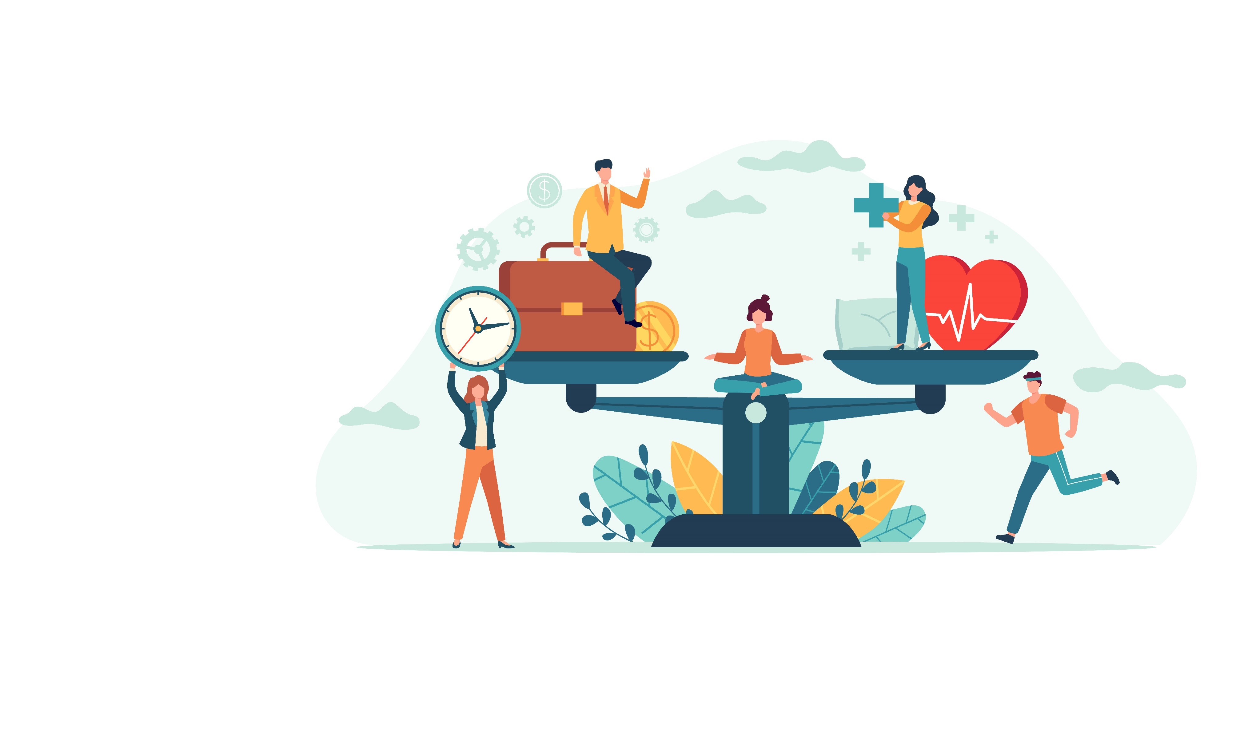 stock illustration of work-related benefits