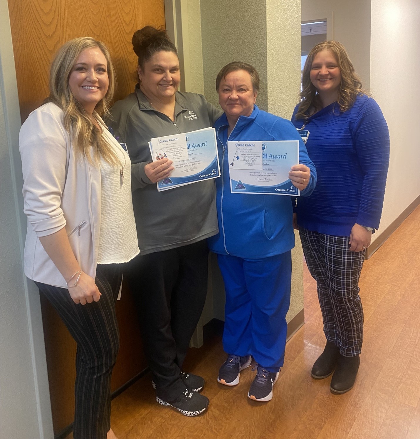 Great Catch Award recipients Angie Snell and Anita Witt-Kinde