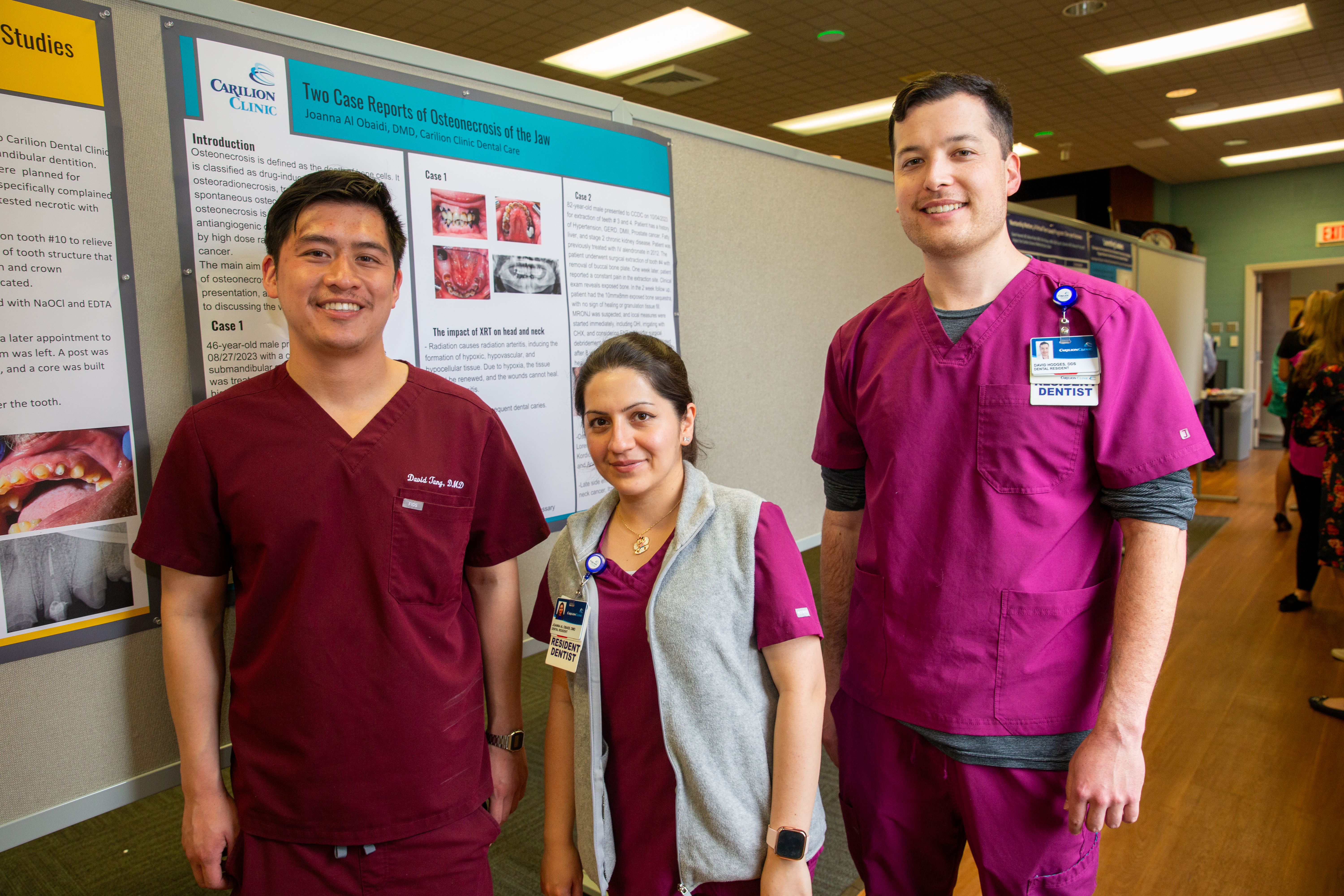 David Tang, Joanna Al Obadi and David Hodges, dental residents