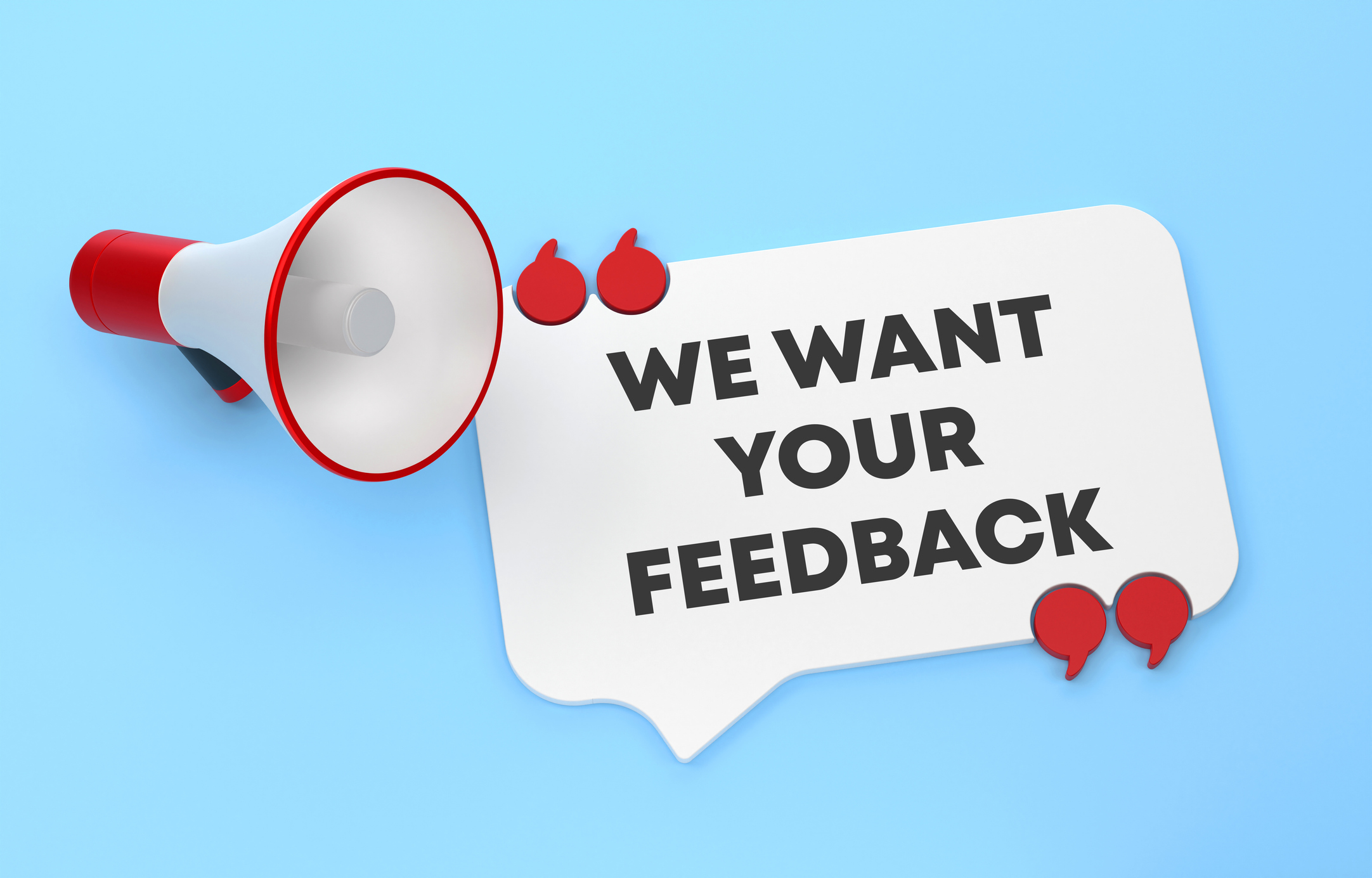 feedback blue megaphone