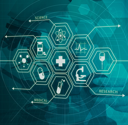 Science and medical research symbols 