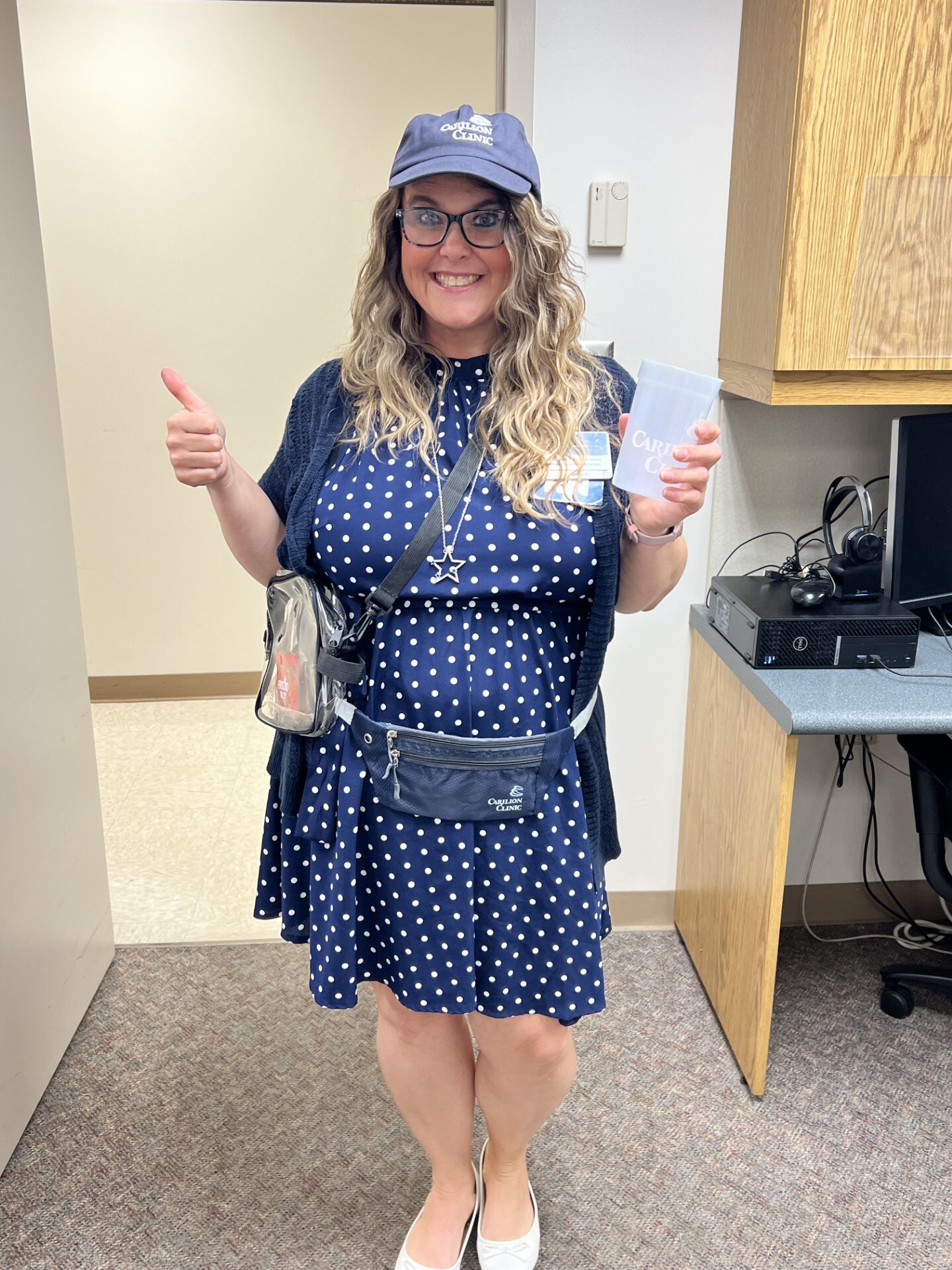 Pulmonary and Sleep: Diana, our Clinic Practice Supervisor, is showing her Carilion pride today in the pulmonary office.