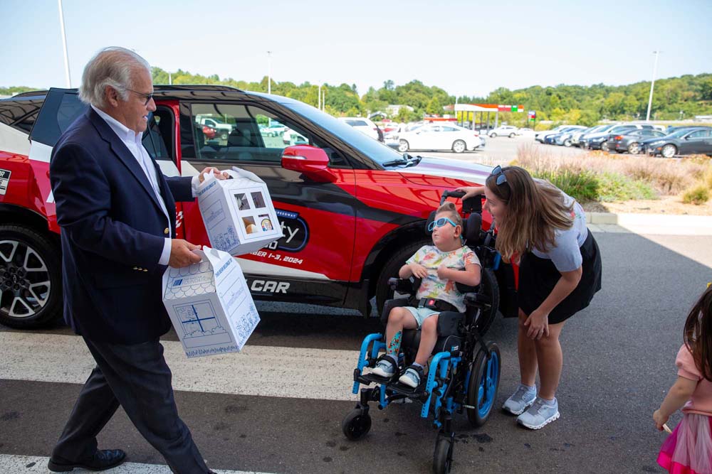 The NASCAR Foundation donated 40 stuffed bears along with bear houses, crayons and activity books. They also presented a gift of $10,000 to Carilion Children's Hospital.