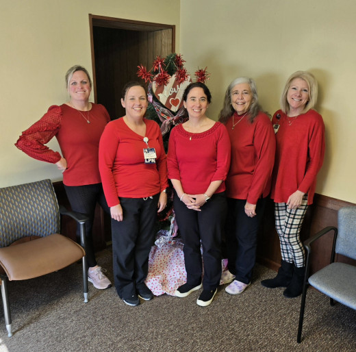 FCM Shawsville Staff, showing support for Women’s Heart Health. 