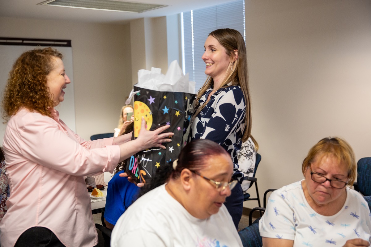 Becky Saeger, senior Human Resources consultant, with YEs participant Laura Foretich