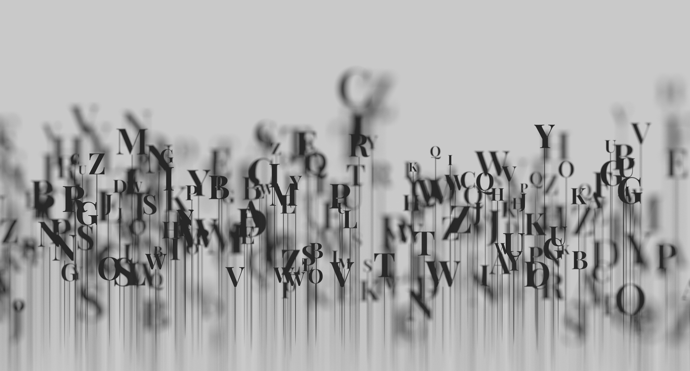 letters of the alphabet arranged on a gray background