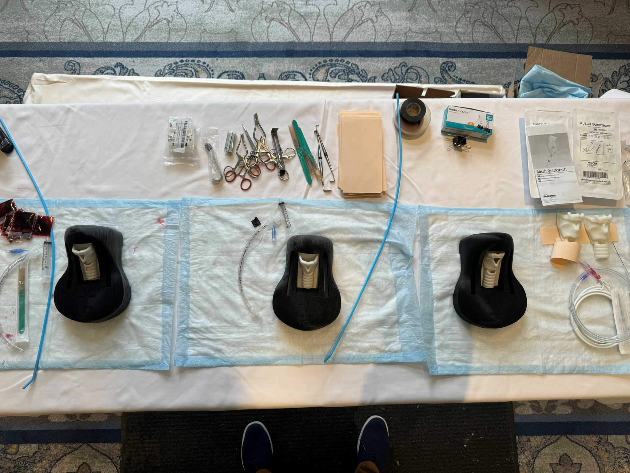 The sophisticated cricothyrotomy training device created by our teams.