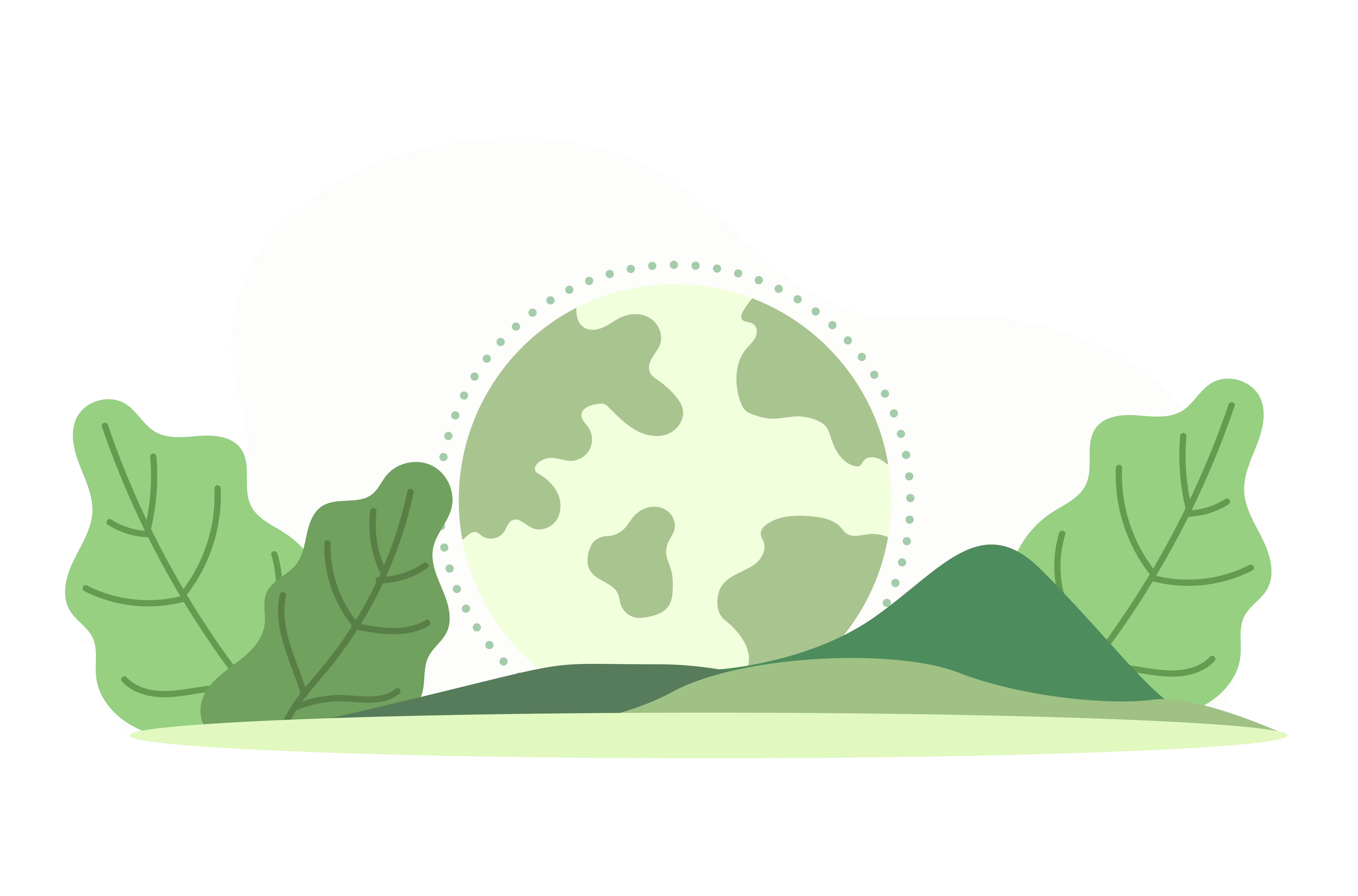 drawing of the earth and leaves
