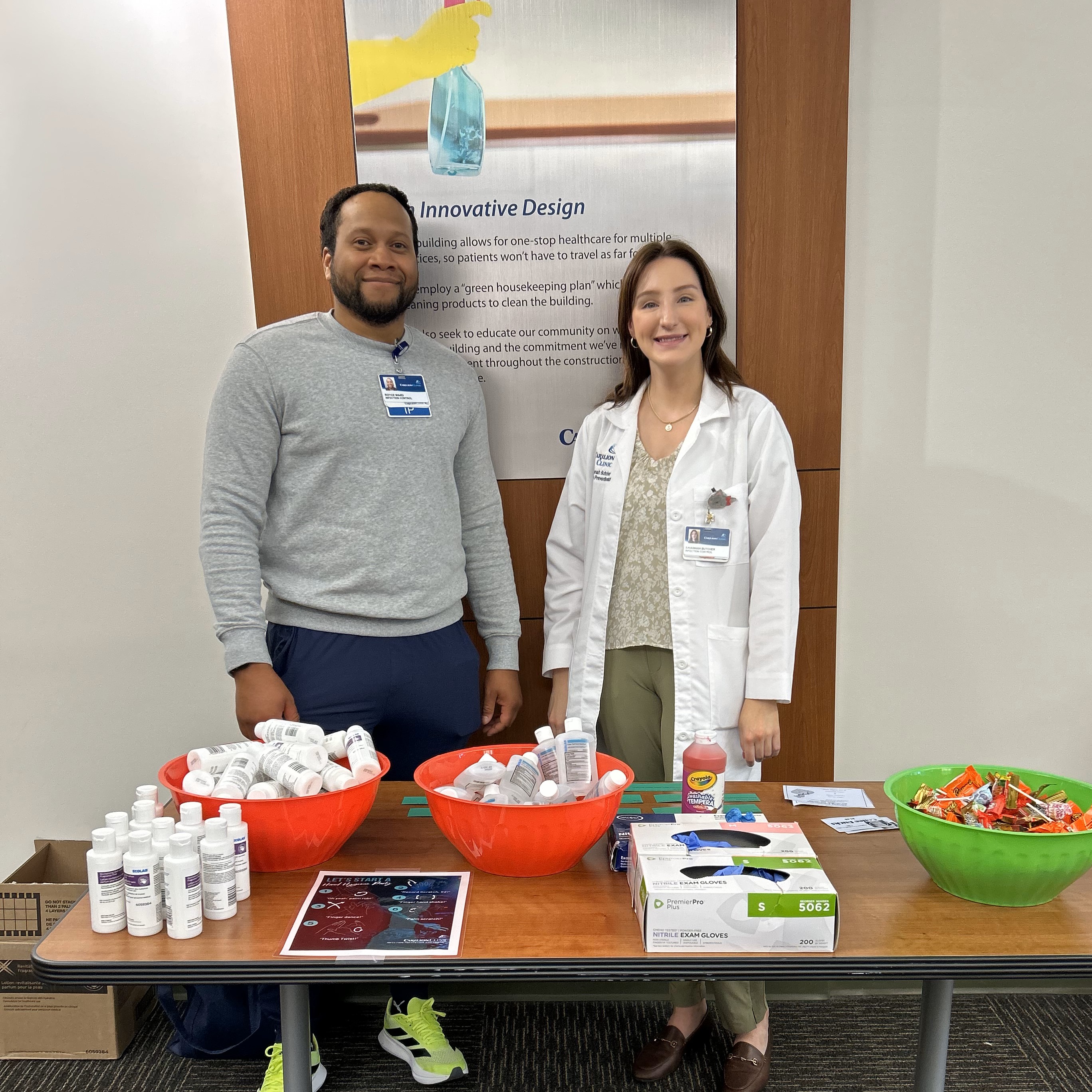  Infection Preventionists, Royce Ward and Savannah Butcher, at Riverside 3