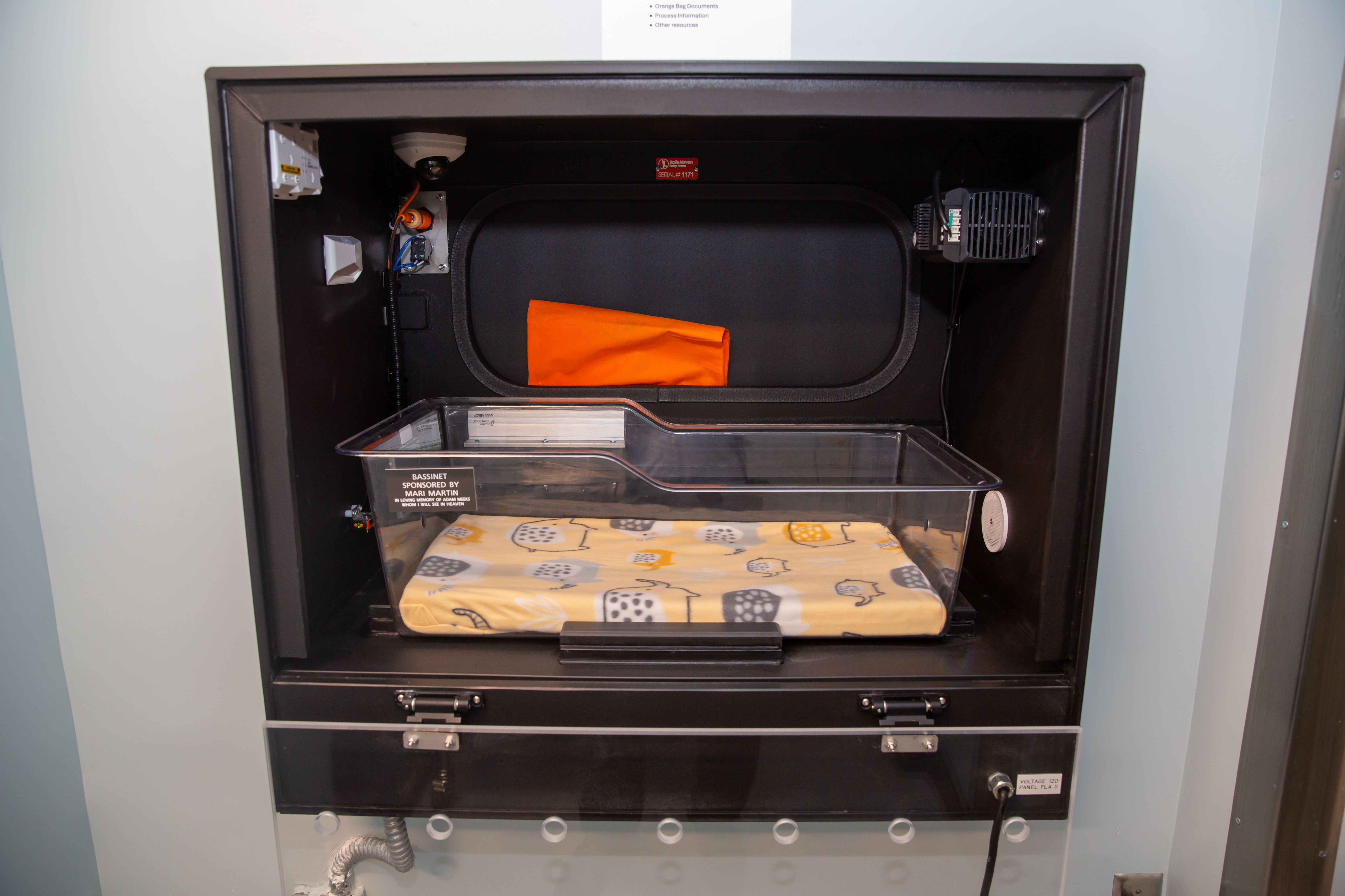 Inside view of the Baby Box