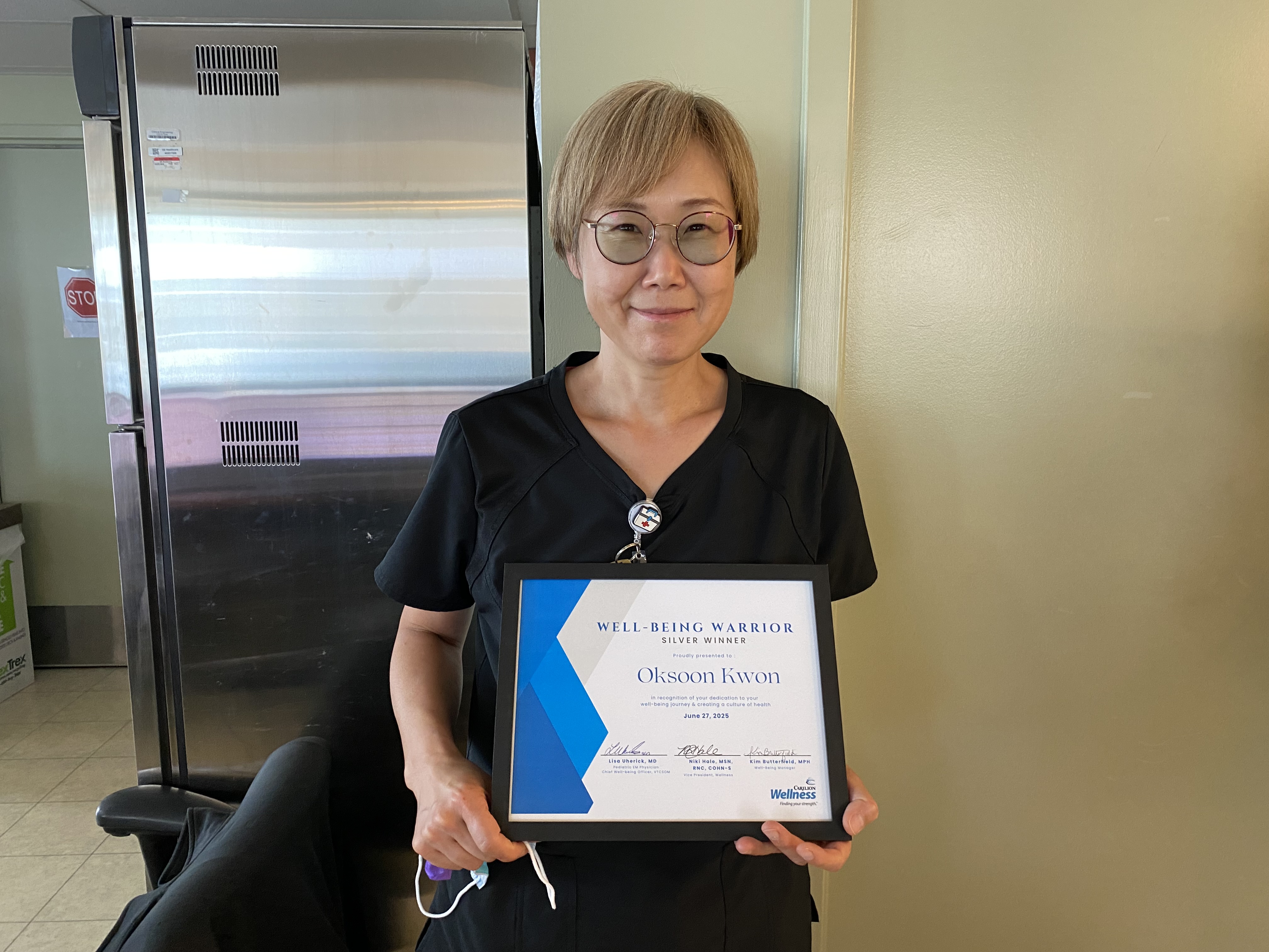 Well-being Warrior recipient Oksoon Kwon