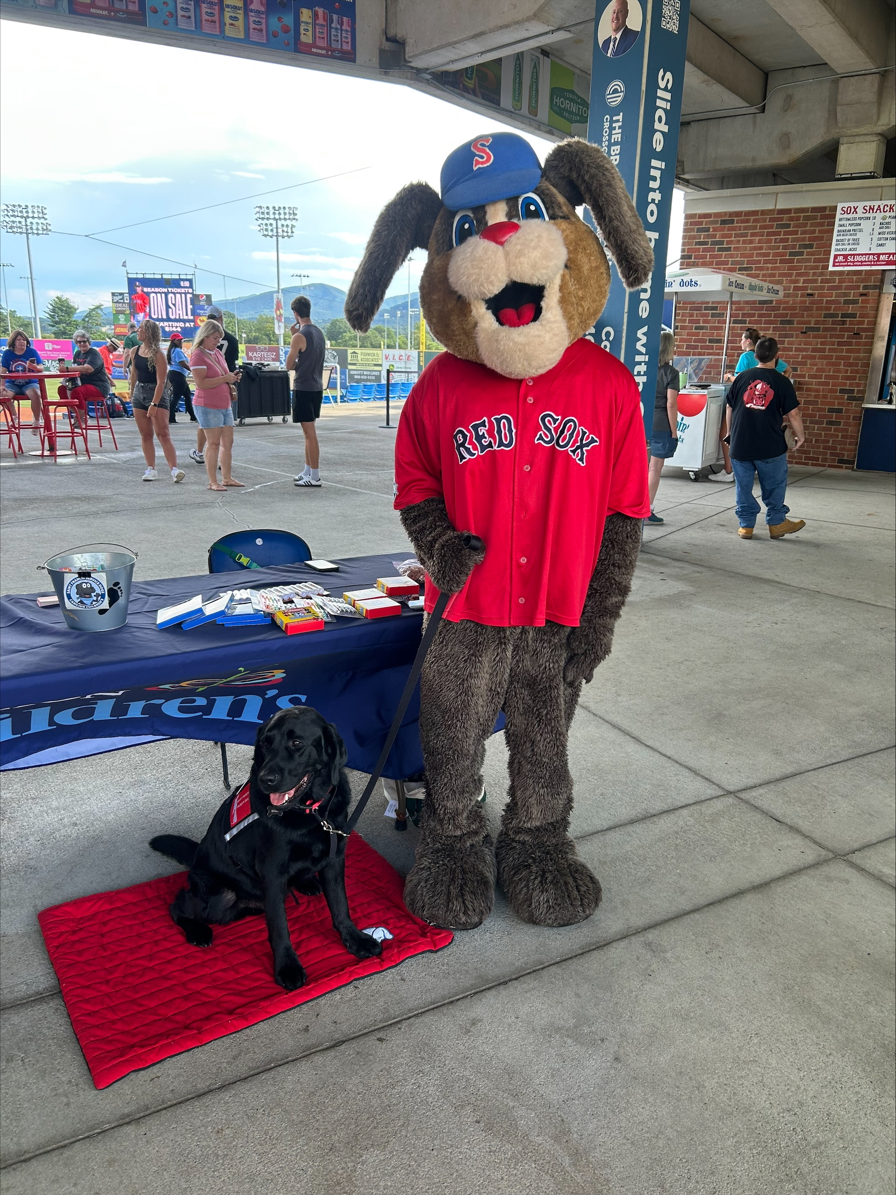 Wali and Mugsy at the Salem Red Sox game