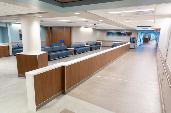 The renovated ED waiting room at CRMH