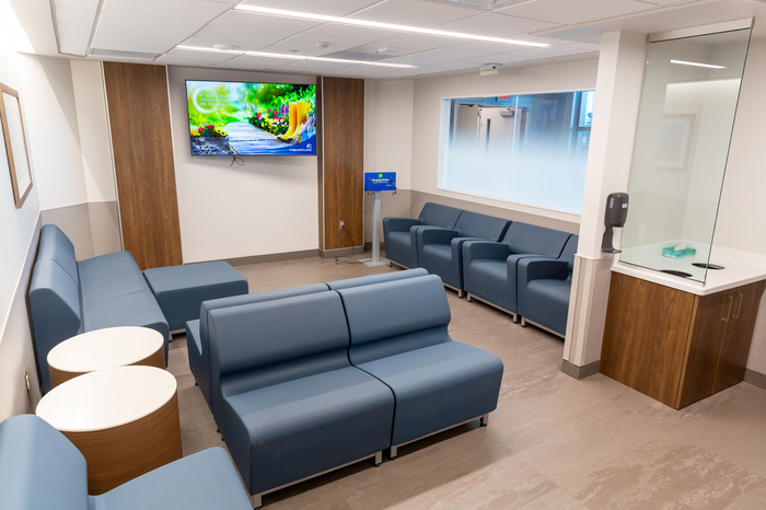 The renovated ED waiting room at CRMH