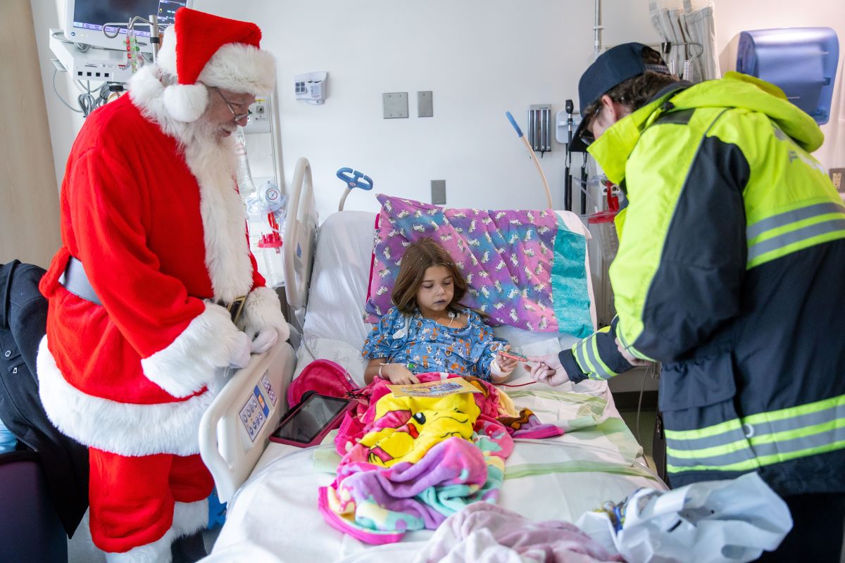 Santa visiting patient bedside