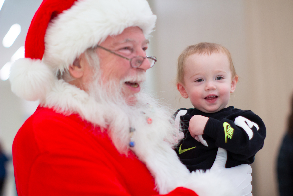 Patients visiting with Santa