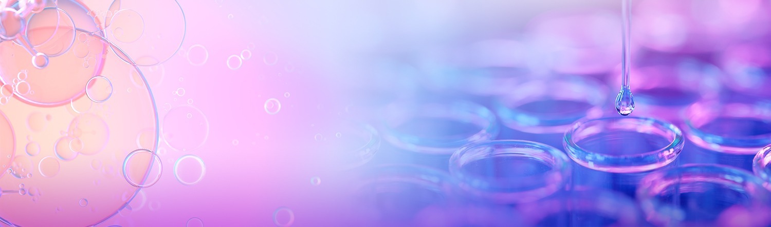 test tubes on purple background