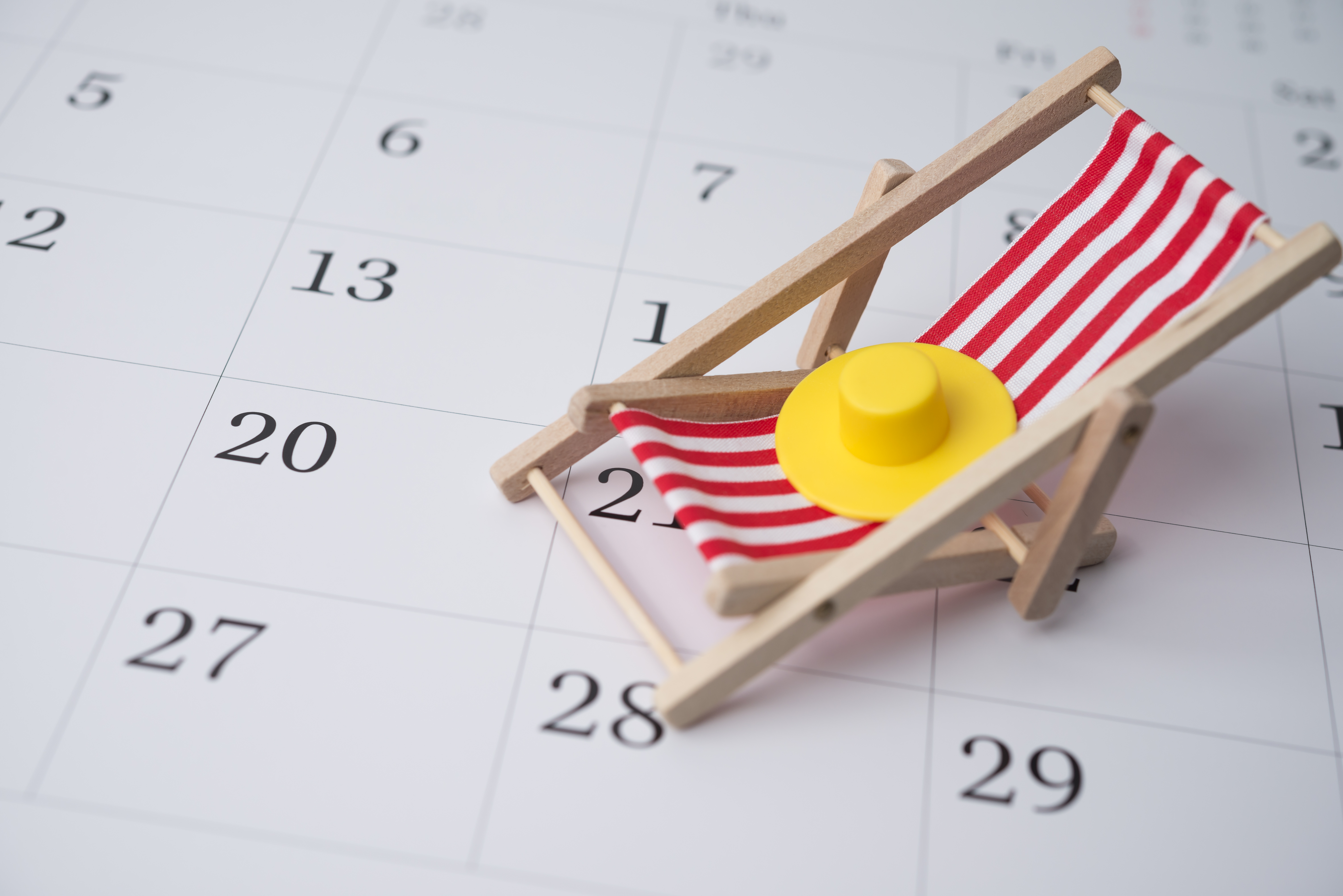 PTO Vacation on a calendar
