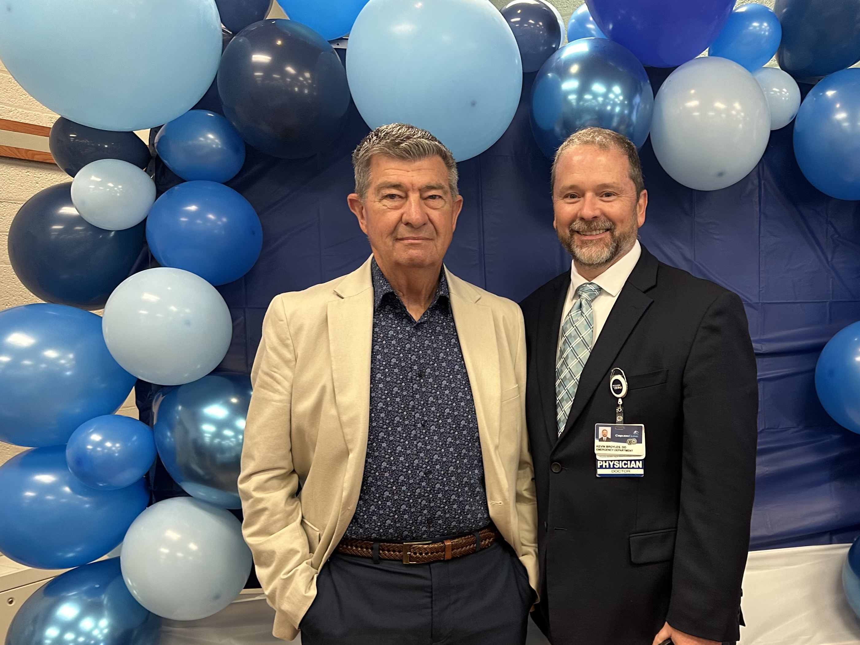 Kevin Broyles, MD, with his father, a 10-year bilateral lung transplant recipient.