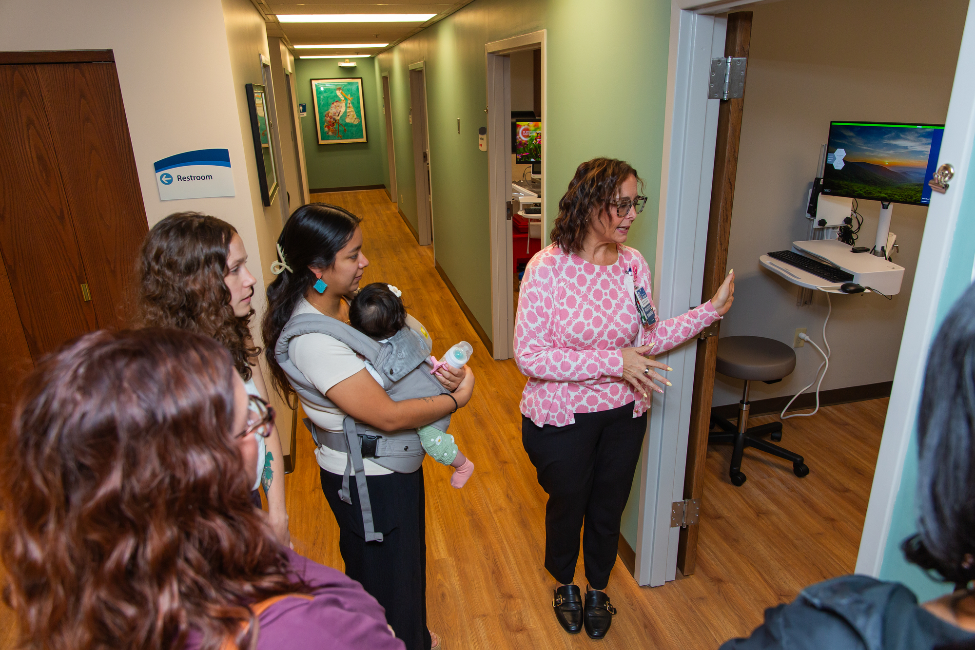 A group views the new space