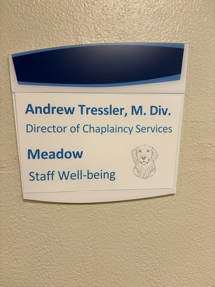 Andrew and Meadow's name plaque