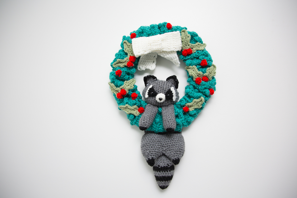 "Raccoon Christmas Wreath" by Cassandra Oscar