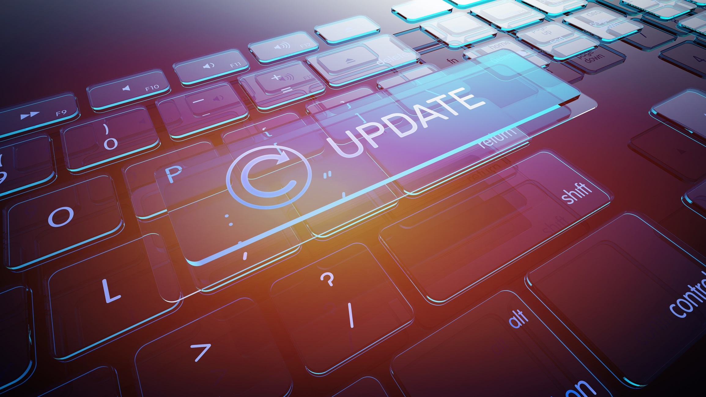 keyboard and the word update
