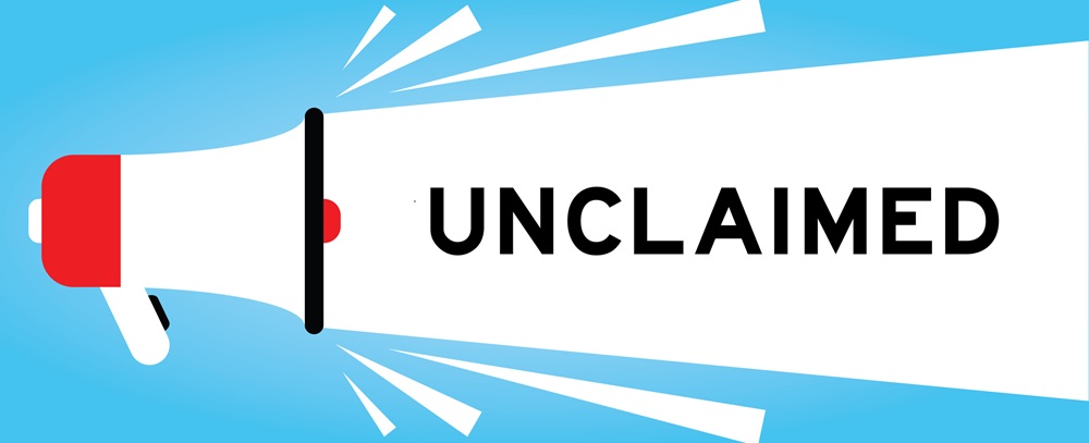 megaphone shouting the word unclaimed