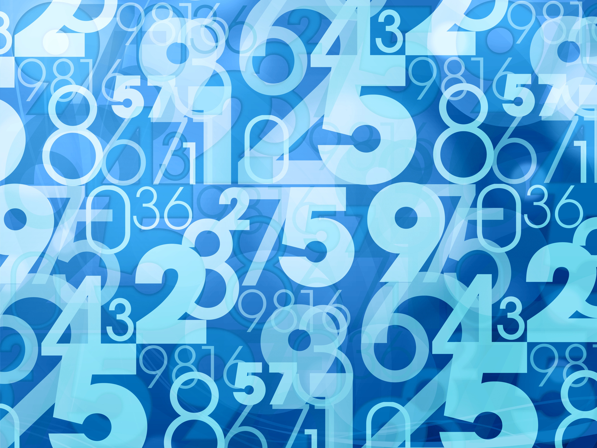 numbers scattered on a blue background