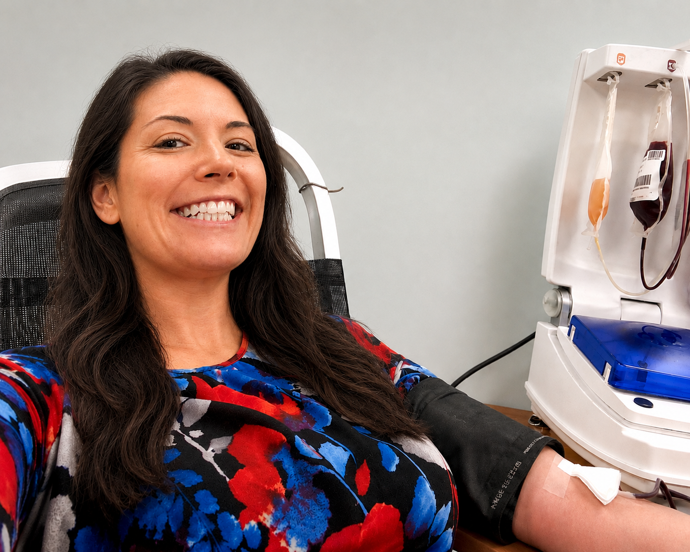 Jamie giving blood at a recent CTDC blood drive