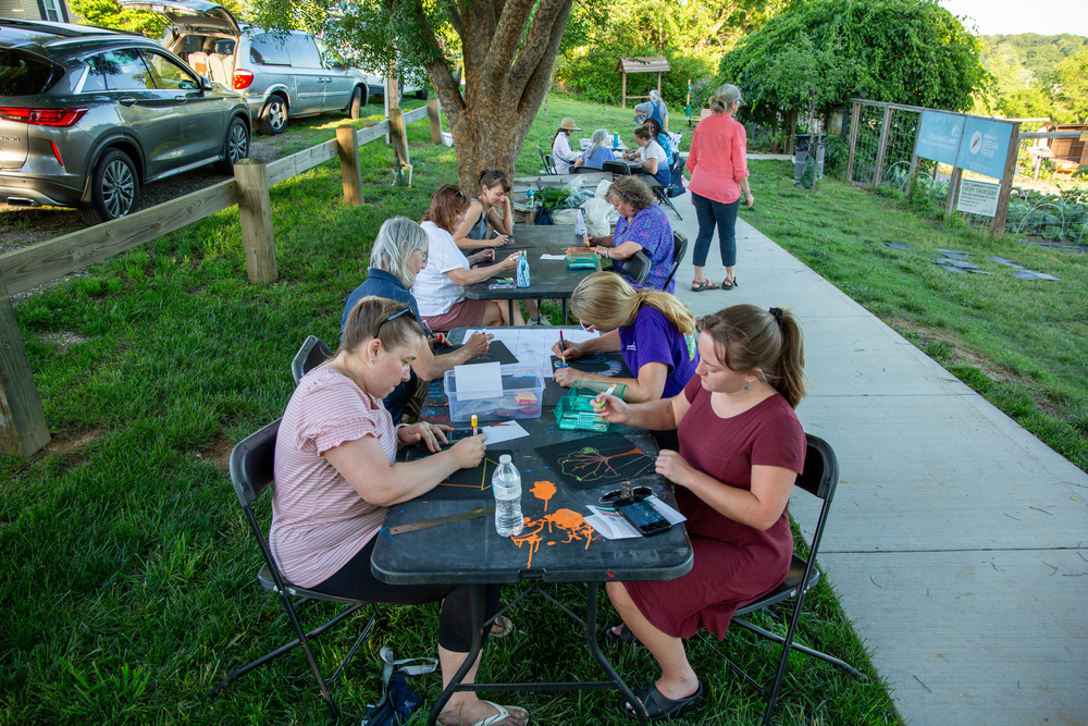 Community Night attendees creating art
