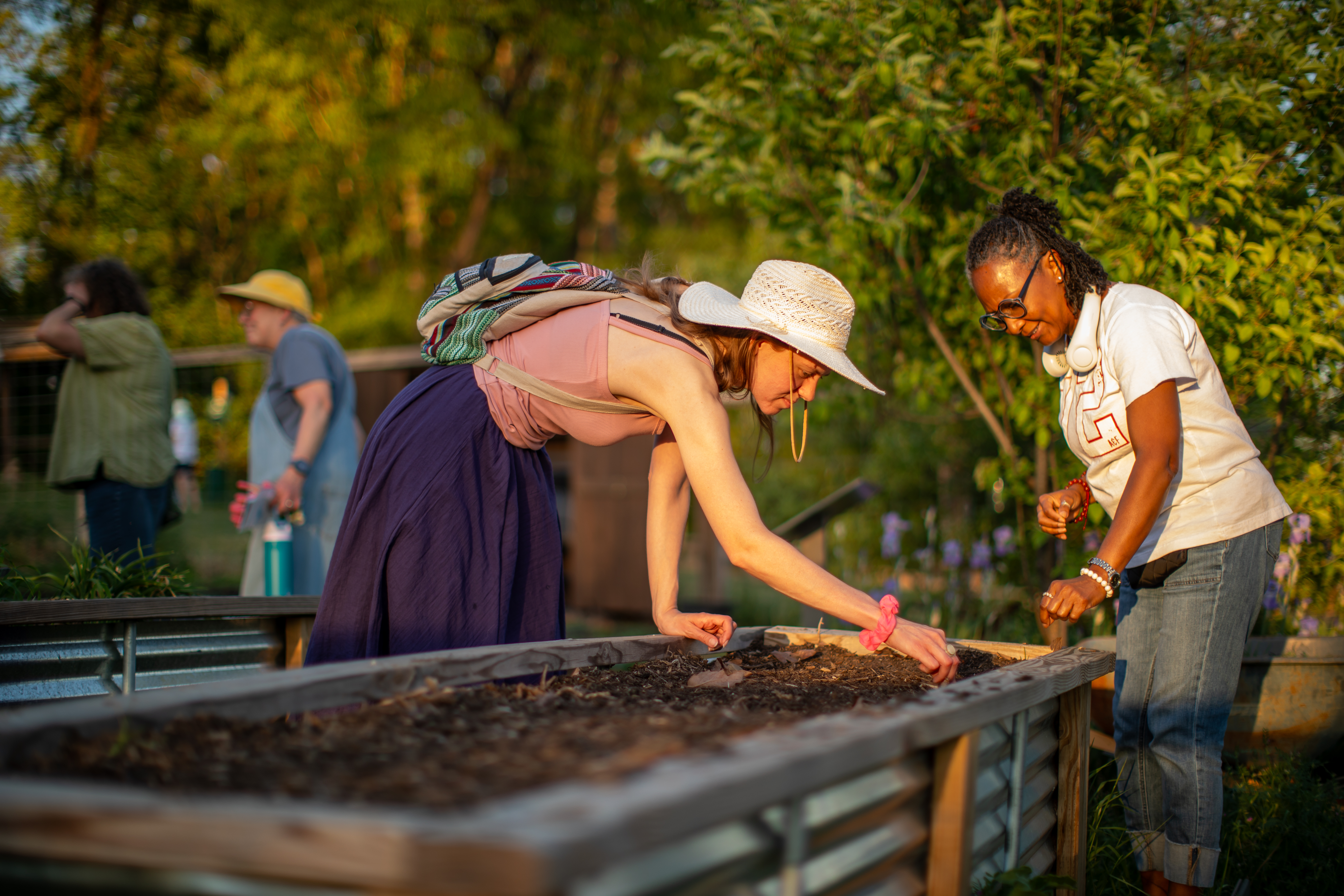 Community members learn about sustainable farming.