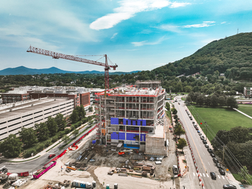 An exterior view of the Carilion Taubman Cancer Center taken this month.