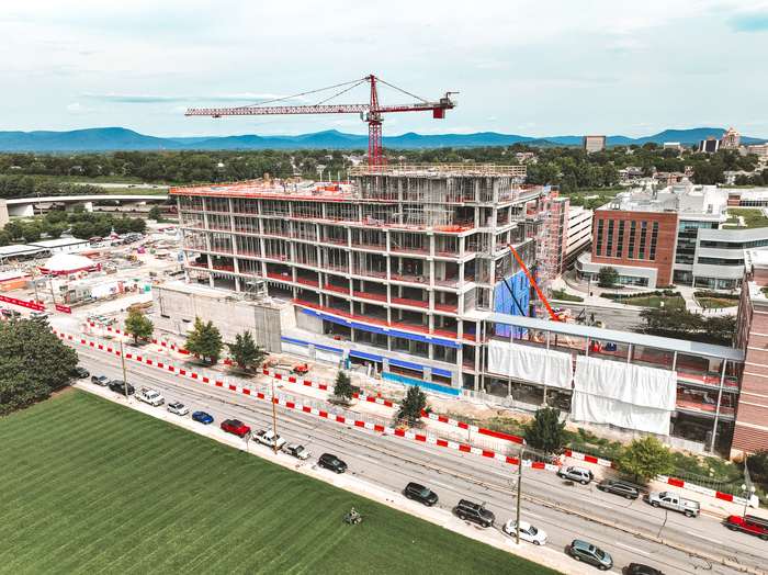 An exterior view of the Carilion Taubman Cancer Center taken this month.