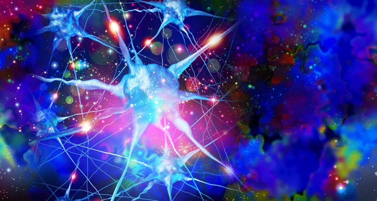 An image of the brain's reaction to psychedelic hallucinogenic drugs.