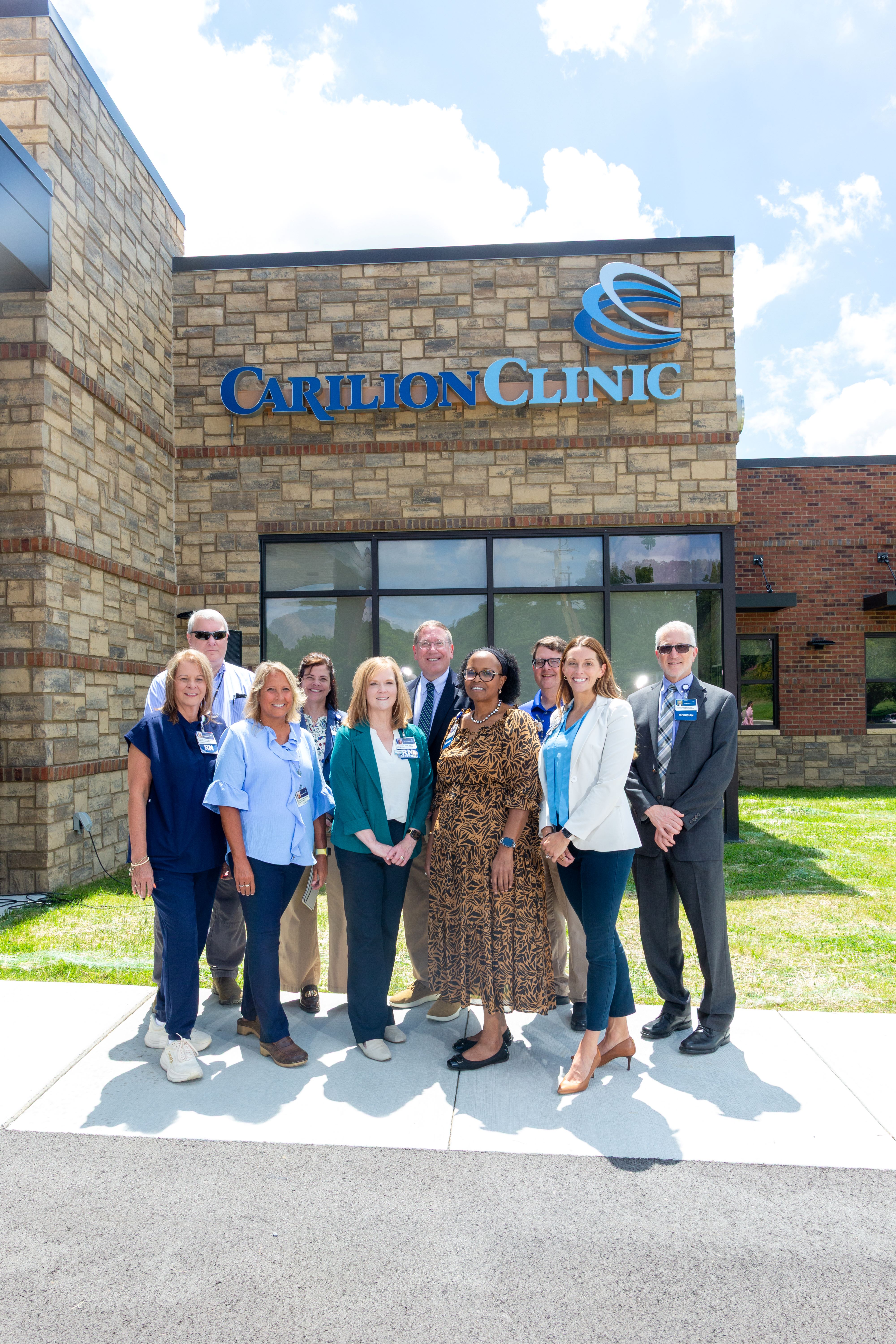 Carilion Family and Community Medicine leaders outside new Tazewell location