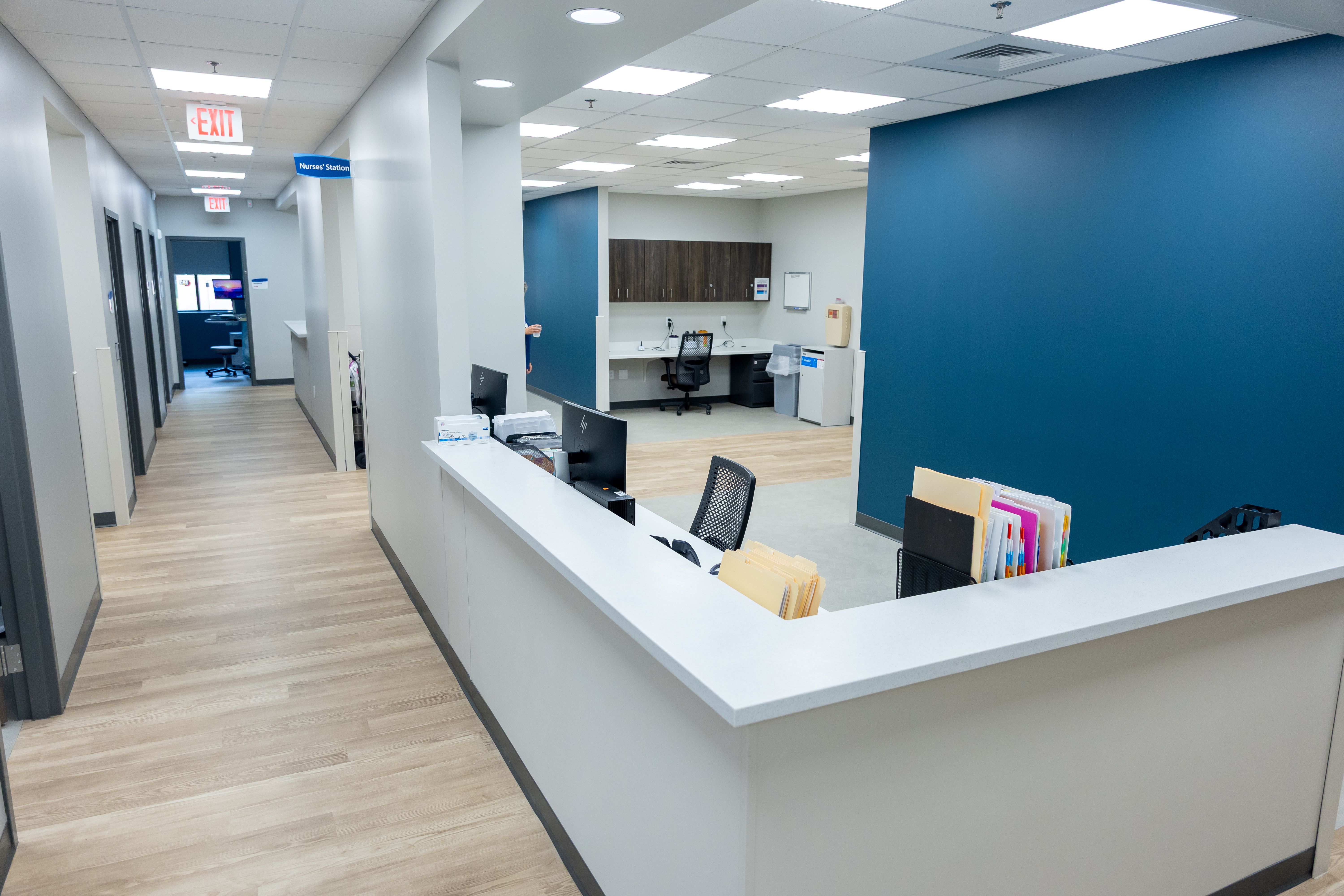 Staff workstation area