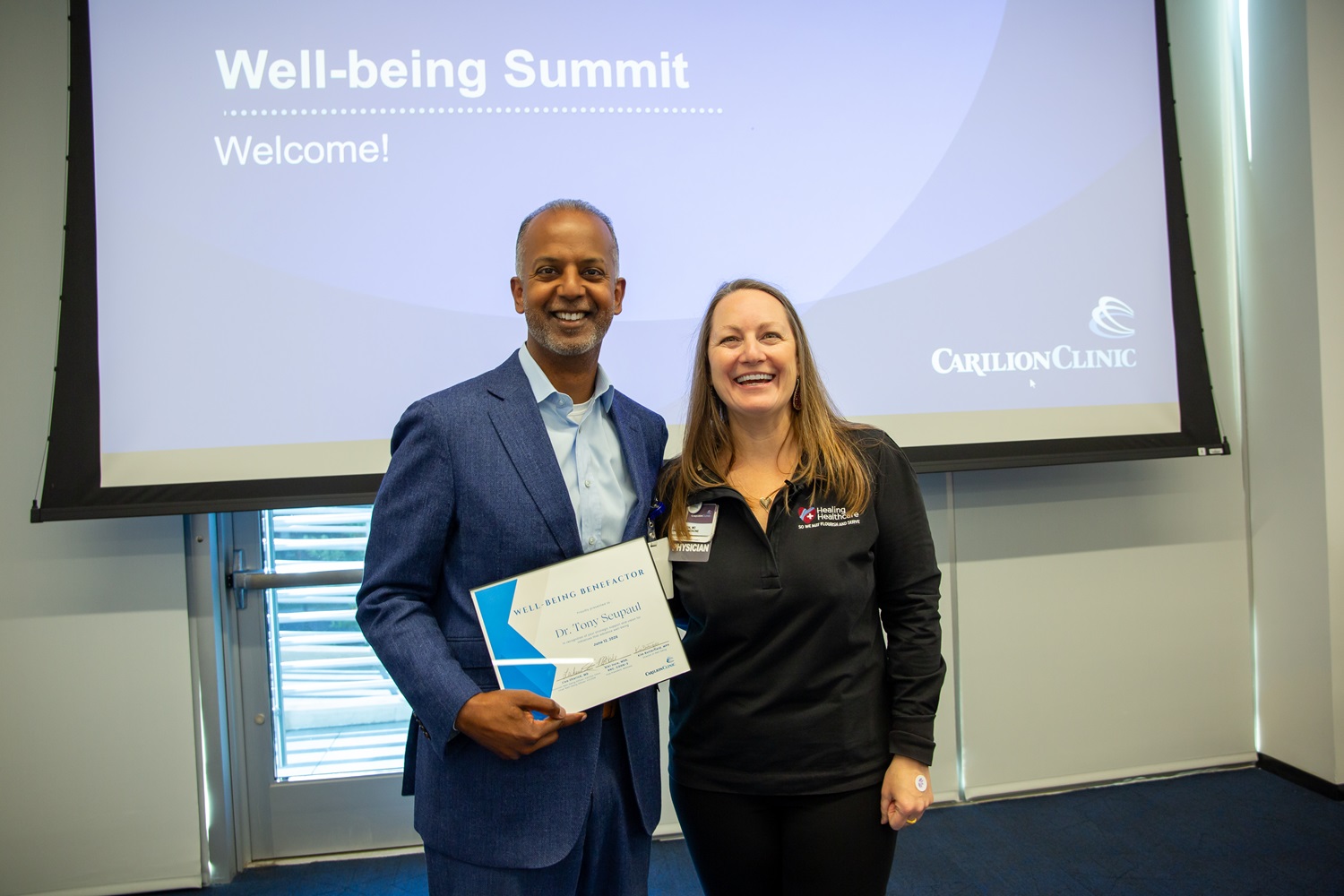 Dr. Tony Seupaul, chief physician executive, received the Well-Being Benefactor Award.