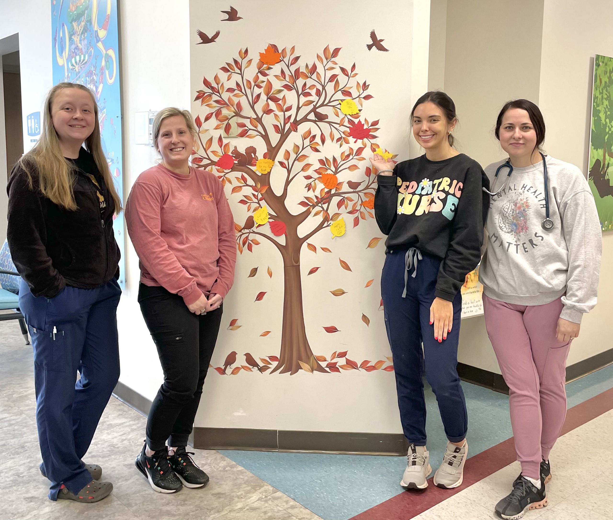 gratitude tree with staff