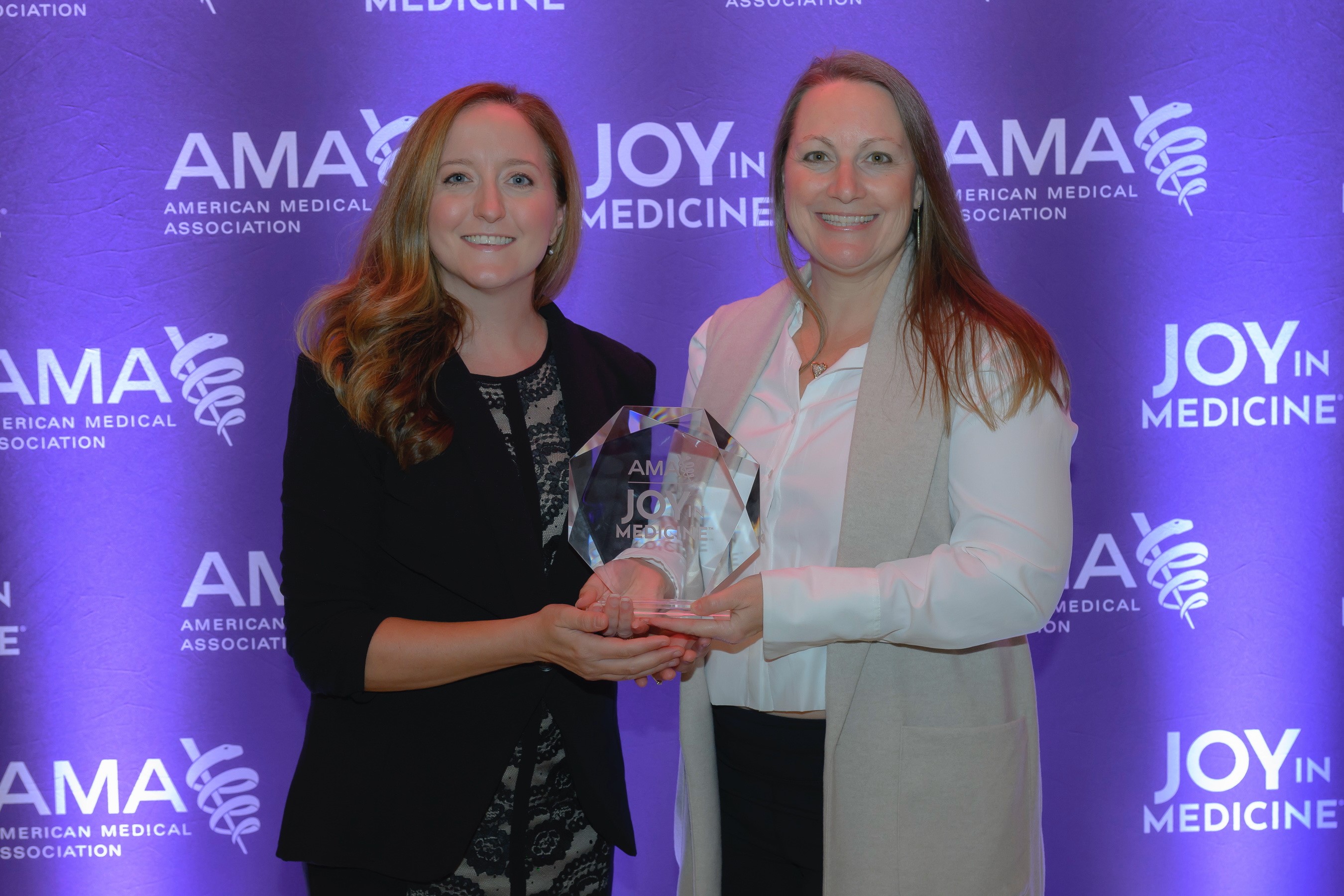Kim Butterfield (L), director of well-being, Dr. Lisa Uherick (R), Carilion Pediatric Emergency physician and Virginia Tech Carilion School of Medicine's chief well-being officer