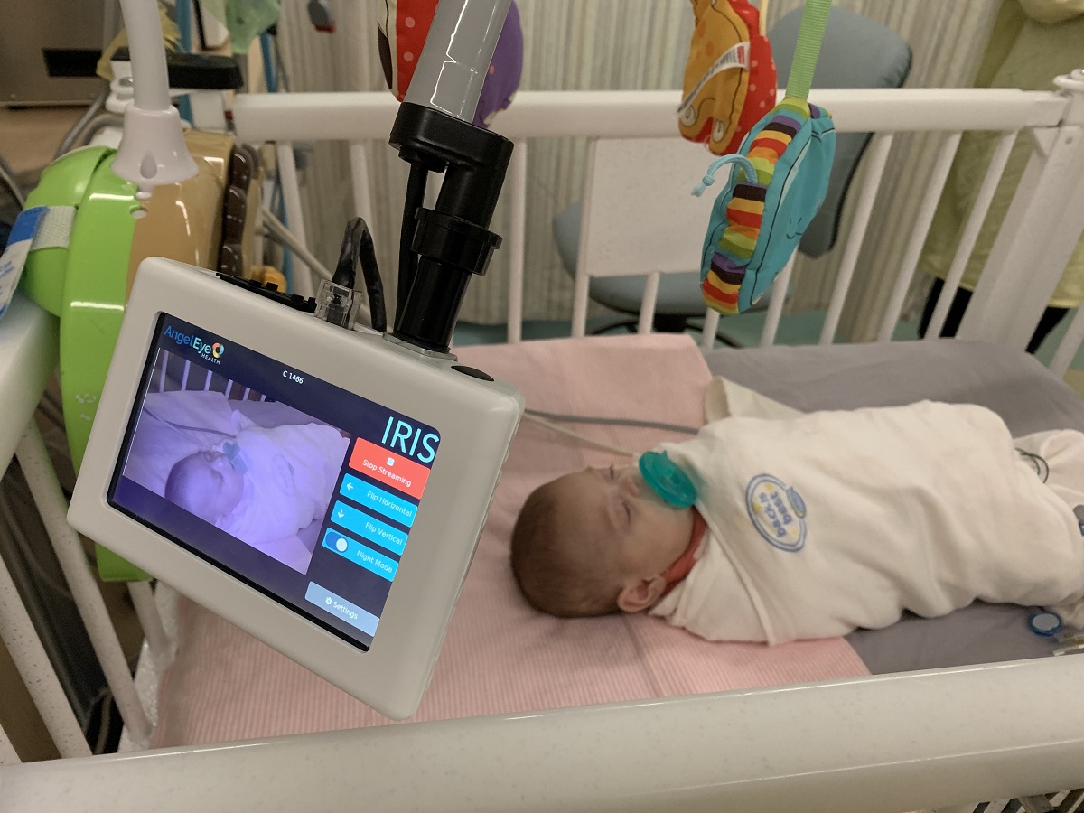 NICU baby with Angel Eyes camera