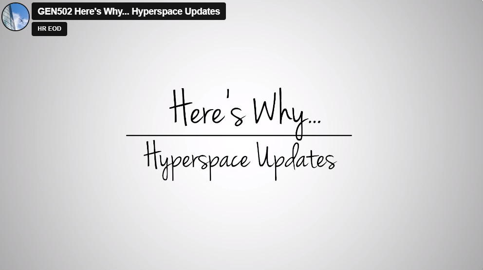 Hyperspace Updates video