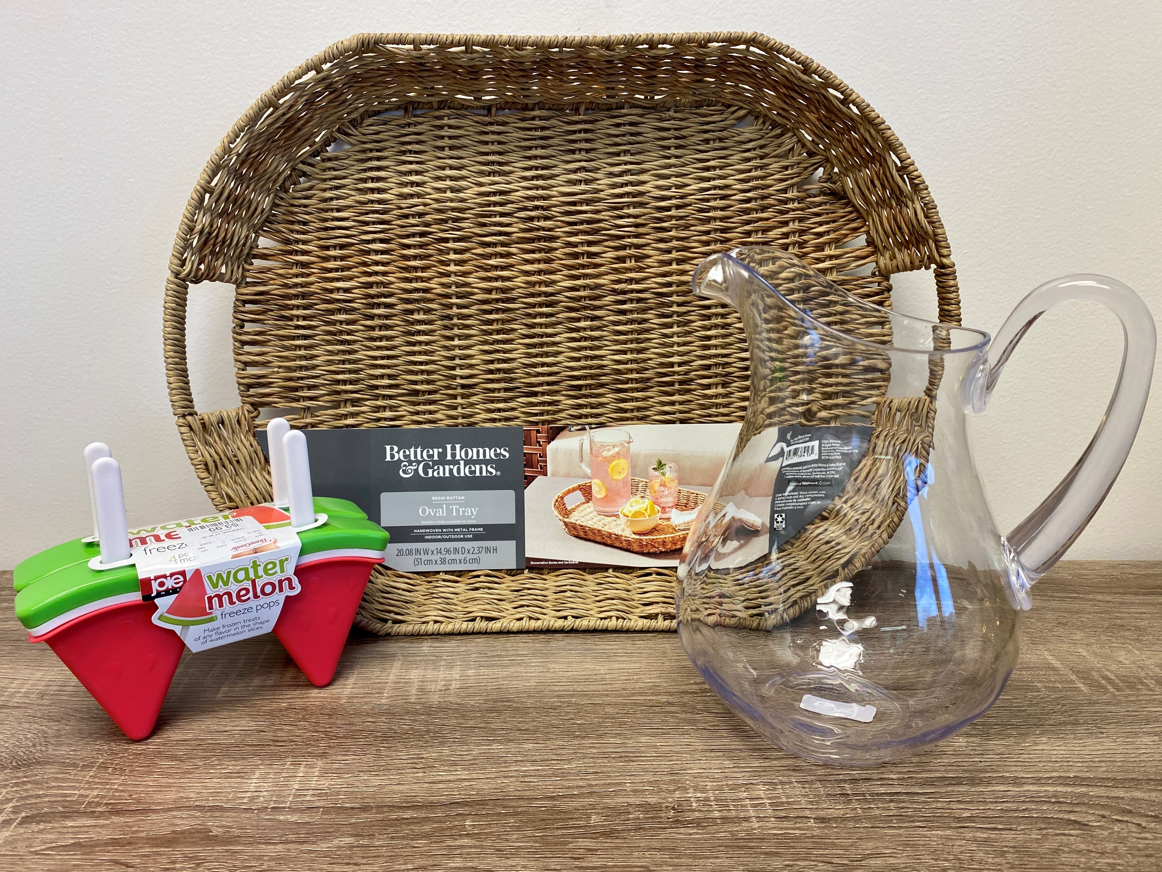 platter, popsicle molds, pitcher