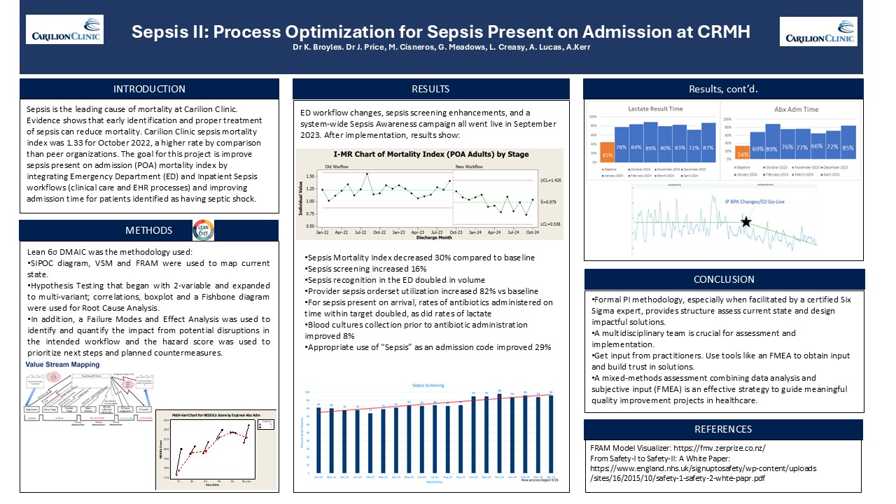 Poster 1 - Sepsis Phase II - Process Optimization for Sepsis PO at CRMH