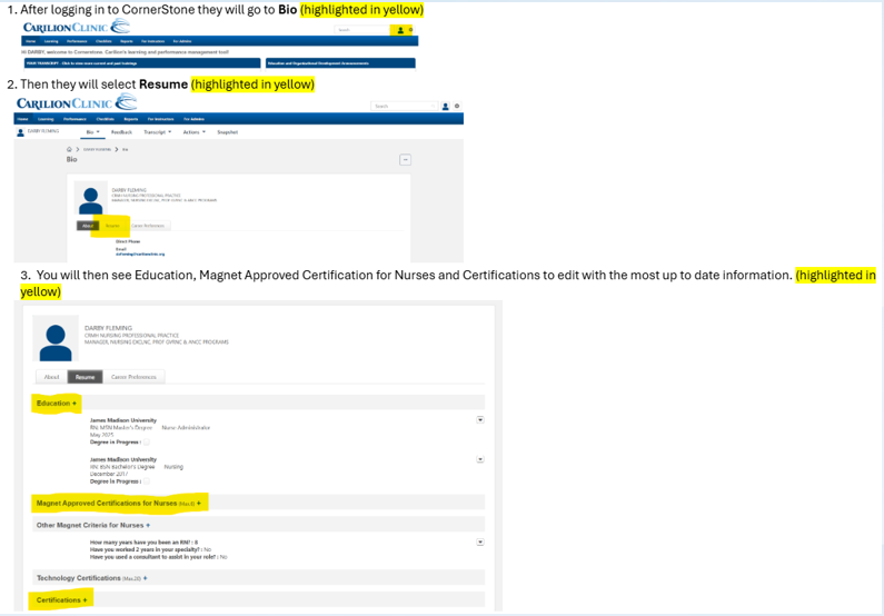 How to update your information in Cornerstone